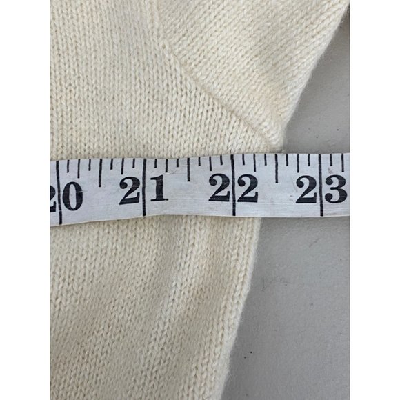 Vintage Jaeger Wrap Cardigan Cropped Jumper Lambswool Angora Ivory Sexy S/M 90's - Picture 9 of 16